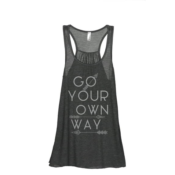 Go Your Own Way Women's Fashion Sleeveless Flowy Racerback Workout Yoga Tank Top Charcoal Grey X-Large