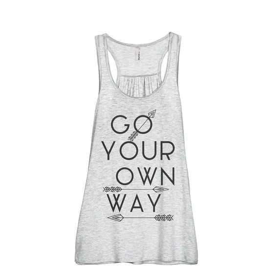 Go Your Own Way Women's Fashion Sleeveless Flowy Racerback Workout Yoga Tank Top Sport Grey X-Large