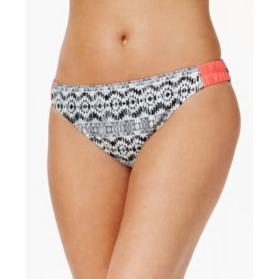 Go by Gossip GREY Granite Colorblocked Printed Bikini Swim Bottom, US X-Large