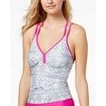 thumbnail image 1 of Go by Gossip Optical Fantasy Racerback Top Women’s Swimsuit (Gray, M), 1 of 2