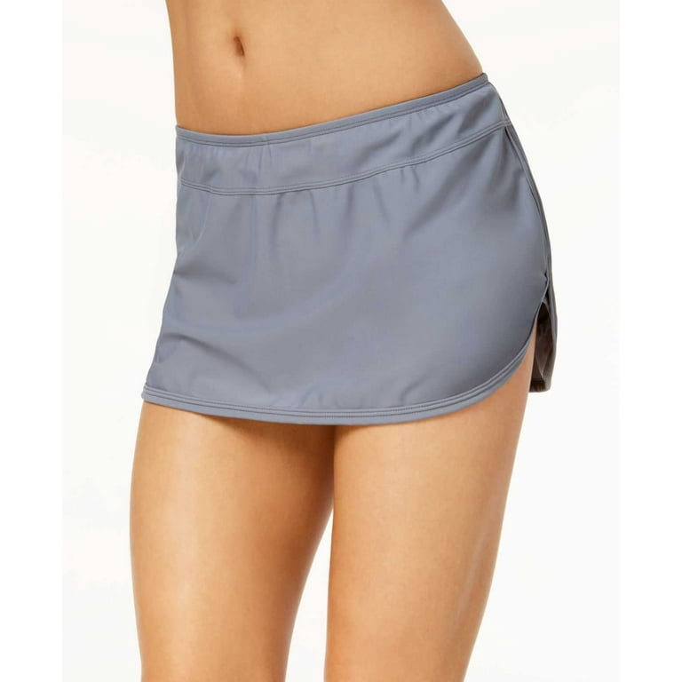 Go by Gossip Solid Swim Skirt Women s Swimsuit Gray S