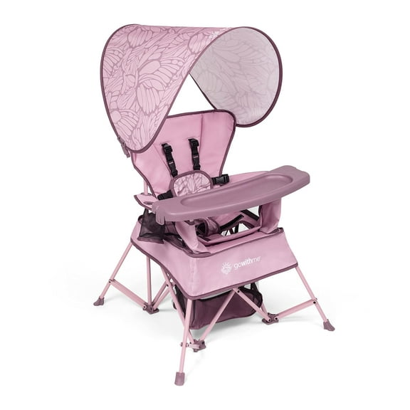 Go with Me Venture Portable Chair | Indoor and Outdoor | Sun Canopy | 3 Child Growth Stages | Canyon Rose