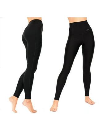MAWCLOS Women Leggings High Waist Yoga Pant Button Faux Leather