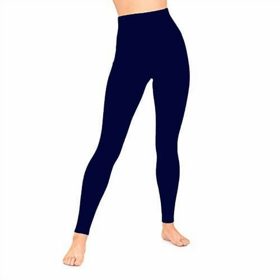Go2 Compression Leggings Womens Blue High Waist with Tummy Control and Pocket (Navy Blue,Small)