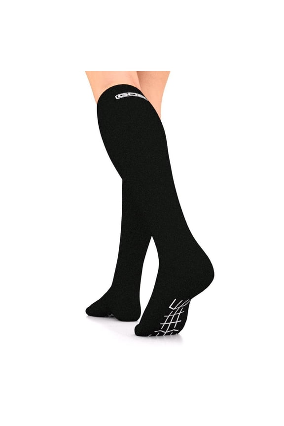 Elite Compression Socks Stockings 15-20 mmhg Graduated Sock Stocking (1P EBlack, XL)