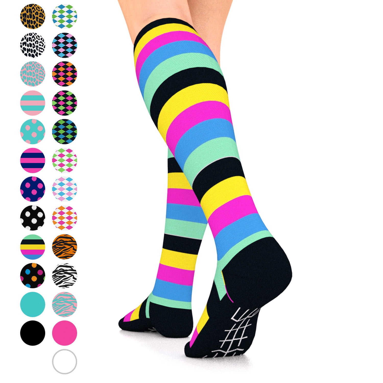 Go2 Fashion Compression Socks for Men & Women 15-20 mmHg Athletic Running  Socks for Nurses Travel Medical Graduated Nursing Compression Stocking  Sport Sock 