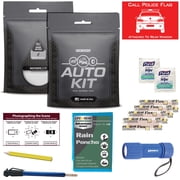 Go2Kits Auto Accident Emergency and Safety Kit including Basic First Aid Essentials (AUTO100) 1 Pack