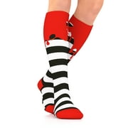 Go2Socks Holiday Compression Socks | Women Men Nurses Runners | 15-20 mmHg Medical Stockings |Athletic Travel Running Socks 1Pair Red Ooze, M