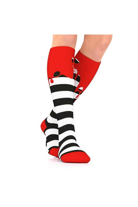 Socks Holiday Compression Socks | Women Men Nurses Runners | 15-20 mmHg Medical Stockings |Athletic Travel Running Socks (1Pair Red Ooze, M)