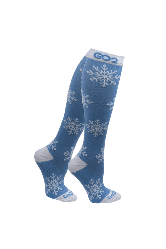 Socks Holiday Compression Socks | Women Men Nurses Runners | 15-20 mmHg Medical Stockings |Athletic Travel Running Socks (1Pair Snowflake, S)