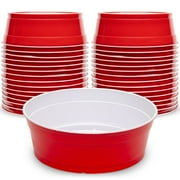 GoPong Party Large “Disposable Plastic Bowls”, 60 oz, Red, 30 Count