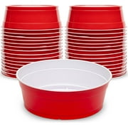 GoBig Red Party Cup Bowls - Large Disposable Plastic Bowls - 22 oz or 60 oz