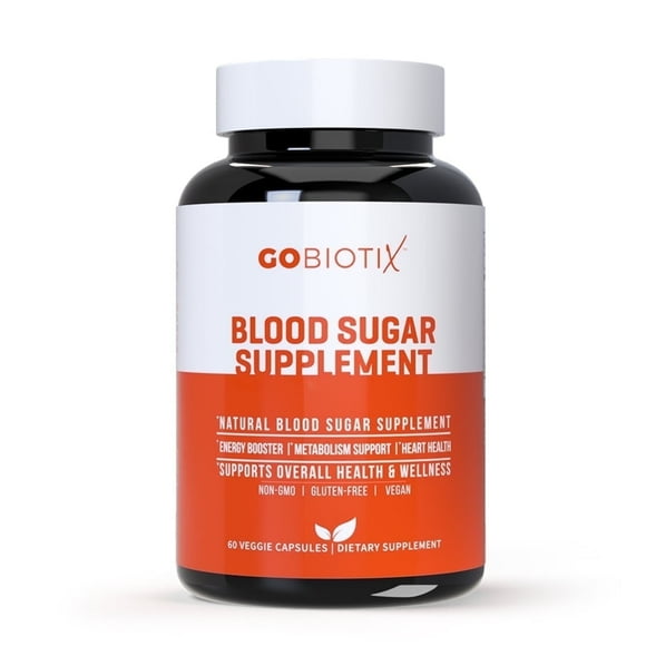 GoBiotix Vegan Blood Sugar Supplement with Cinnamon, Berberine, Selenium & Turmeric, Non-GMO, 60 Ct