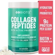مسحوق ببتيدات الكولاجين المتحلل من GoBiotix مع البروبيوتيك للشعر والبشرة والأظافر والمفاصل، 11.11 أونصة