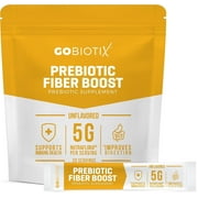 GoBiotix Fiber Boost Prebiotic Powder Travel Packs for Digestive and Gut Health, Sugar Free, 20-Pack