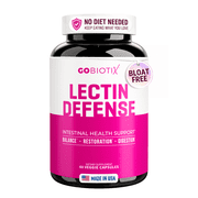 GoBiotix Lectin Defense Supplement for Intestinal Health, Bloating, and Immune Support, 60 Capsules