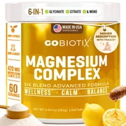مسحوق مركب المغنيسيوم GoBiotix مع جليسينات وسيترات المغنيسيوم، بنكهة الحمضيات والعسل، 60 حصة