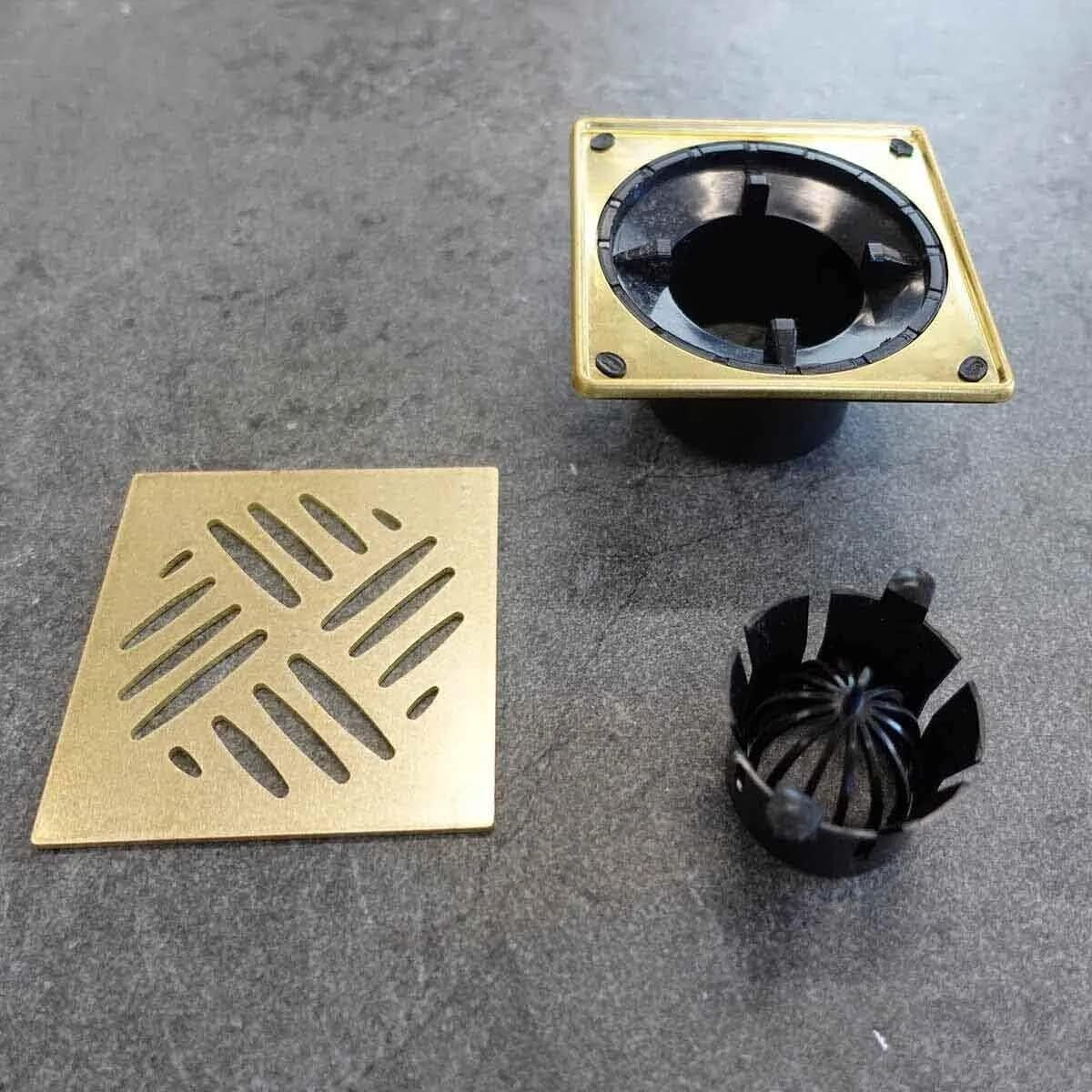 GoBoard Dakar Designer Series Drain Grates & Risers - Brass- 70008062 ...