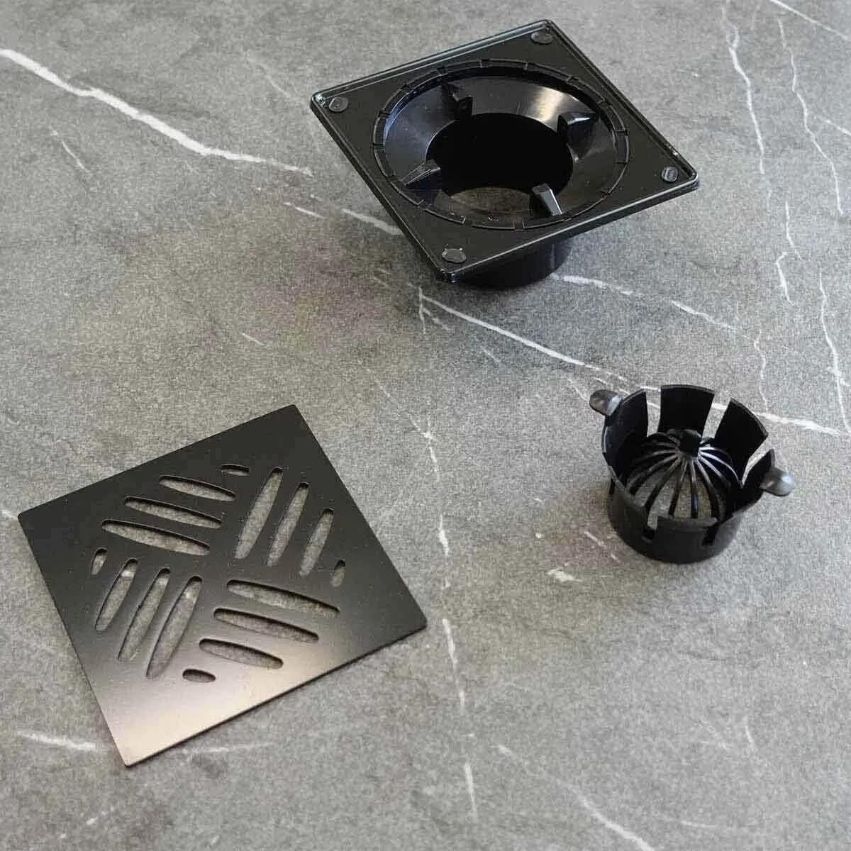 Grate Inlet Riser GoBoard Dakar Designer Series Drain Grates & Risers - Matte Black ...