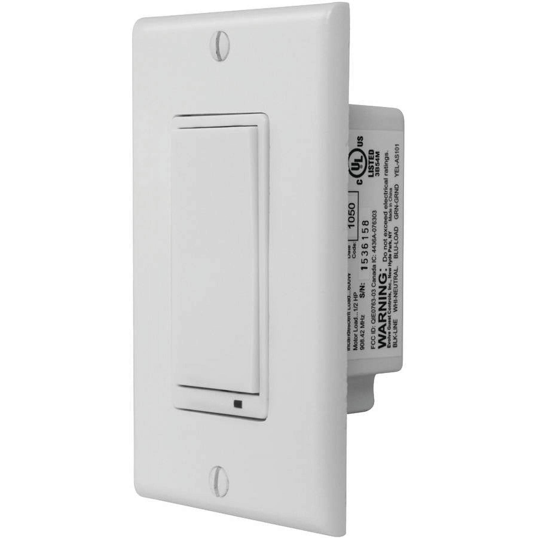 White Z-Wave Smart 3-Way Wall Mount Dimmer Switch