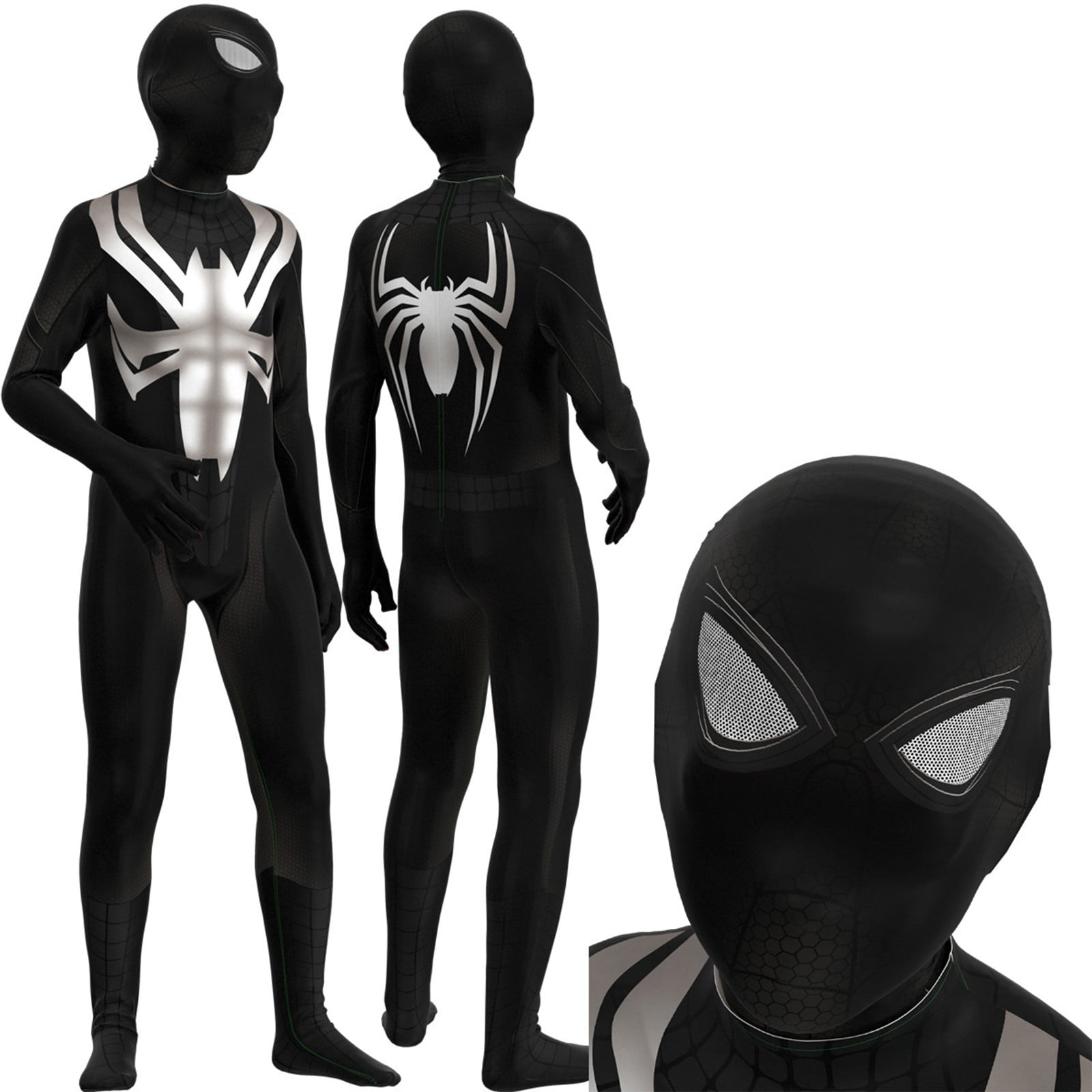 PU leather spider applique hollow out cami bodysuit