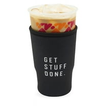 GoCuff Reusable Iced Coffee Insulator Sleeve Neoprene Holder - Get Stuff Done - Large