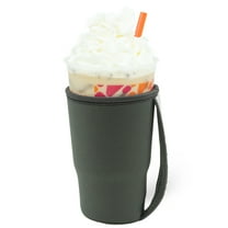 GoCuff Reusable Iced Coffee Insulator Sleeve Neoprene Holder - Solid Green - Large