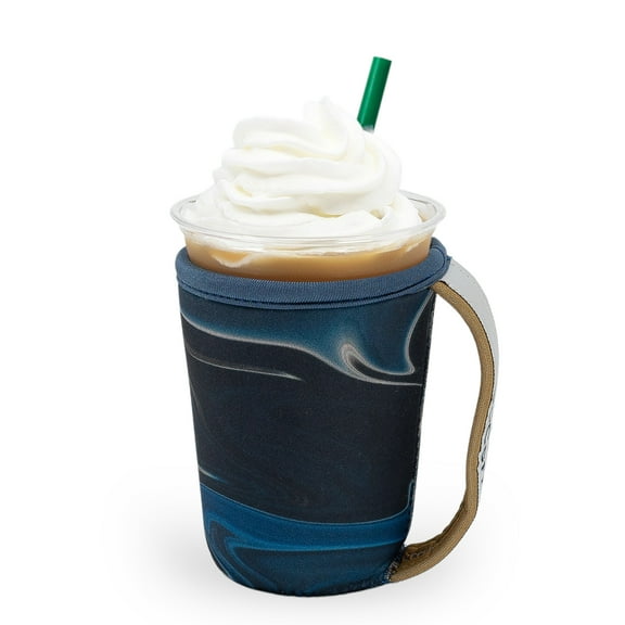 GoCuff Reusable Iced Coffee Insulator Sleeve Neoprene Holder - Turquoise Ocean - Small