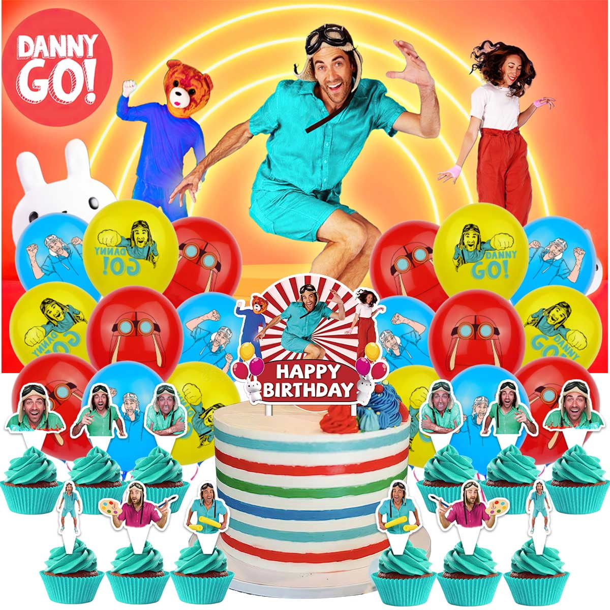 GoDanny Party Supplies Latex Balloons Decor Banner Backdrop Kit Birthday Decorations