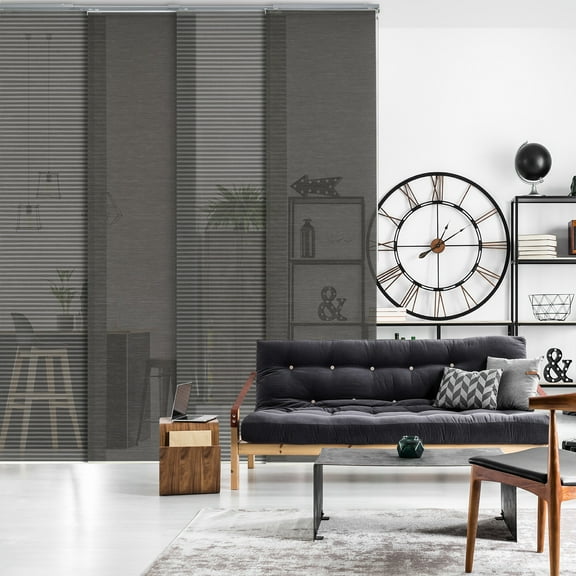 GoDear Design Adjustable Sliding Panel | Sliding Hanging Room Divider, Semi-Sheer, Moon