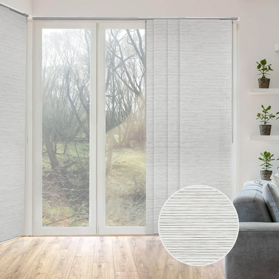 GoDear Design Adjustable Sliding Panel Track Blind 45.8"- 86" W x 96" H, Vertical Blinds, Light Filtering, Marble