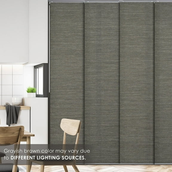 GoDear Design Adjustable Sliding Panel Track Blind 45.8"- 86" W x 96" H, Vertical Blinds, Light Filtering, Peppercorn