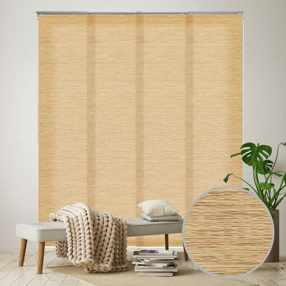 GoDear Design Adjustable Sliding Panel Track Blind 45.8"- 86" W x 96" H, Vertical Blinds, Light Filtering, Twist Roll