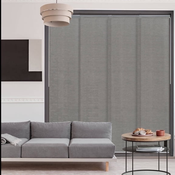 GoDear Design Adjustable Sliding Panel Track Blind 45.8"- 86" W x 96" H, Vertical Blinds, Semi-sheer, Crown Zipper
