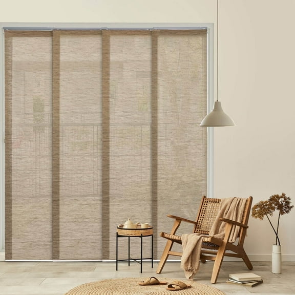 GoDear Design Adjustable Sliding Panel Track Blind 45.8"- 86" W x 96" H, Vertical Blinds, Semi-sheer, Yoga