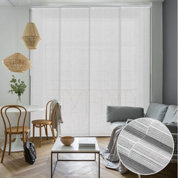 GoDear Design Adjustable Sliding Panel Track Blind 45.8"- 86" W x 96" H, Vertical Blinds, Semi-sheer, Zipper