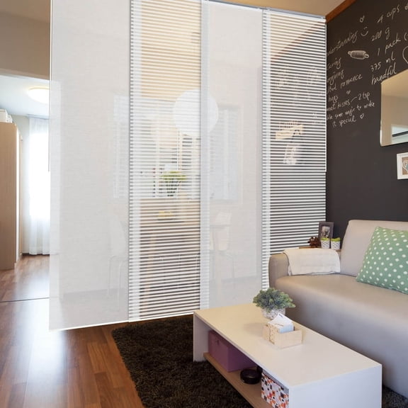 GoDear Design Contemporary Eclipse Solid and Stripe Sheer Curtains, 86" x 96" (4 Panels)