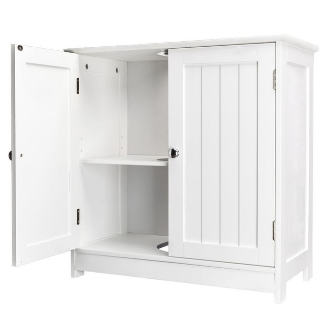 GoDecor 2-Door Under Sink Bathroom Vanity Cabinet Space Saver with Adjustable Shelves,White(Pedestal Sink)