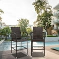 thumbnail image 1 of GoDecor 2-Piece Outdoor Patio Brown Wicker Bar Stools Capacity 330LBS, 1 of 10