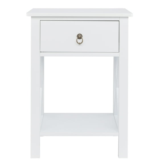 GoDecor 2-Tier Nightstand Organizer End Table Sofa Side Table White