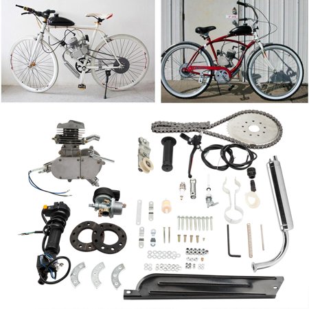 GoDecor 26" 28" 80cc 2-Stroke Bike Gasoline Motorized Gas Engine Bike Motor Complete Kit Sliver