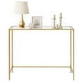 thumbnail image 1 of GoDecor 39.4" Console Table Modern Sofa Table for Entryway Living Room Office, Writing Desk, Computer Desk, Study Desk, Gold Color Glass Finish, 1 of 11