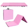 thumbnail image 1 of GoDecor 4.5' Folding Gymnastics Mat, 4.5' x 2' x 1.2"PU Leather Tumbling Mats,Pink, 1 of 8