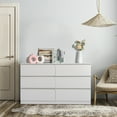 thumbnail image 1 of GoDecor 6 Drawer Double Dresser for Bedroom, Wide Chest of Drawers, Traditional Bedroom Furniture, 55.12"*19.69"*27.95", White, 1 of 9