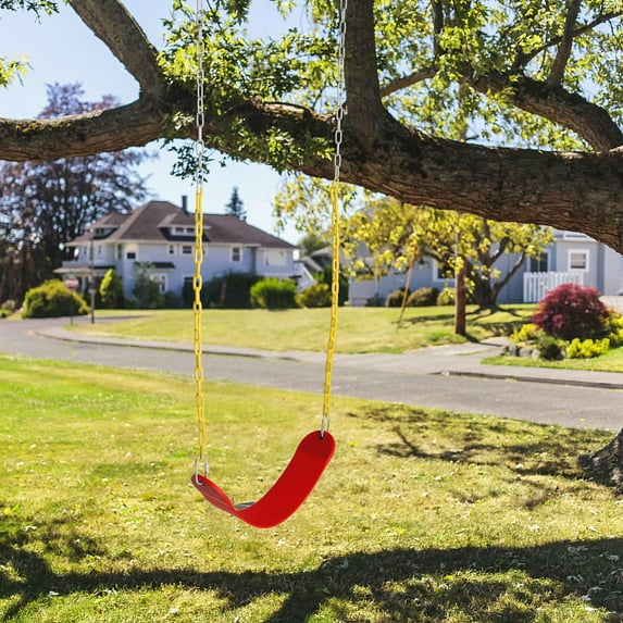 GoDecor 60" Kids Belt Swing with Chain, Red