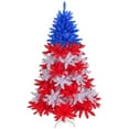 thumbnail image 1 of GoDecor 6ft International Christmas Tree, Automatic Open Xmas Tree, Easy Assemble, 900 Tips, Red/White/Blue, 1 of 6