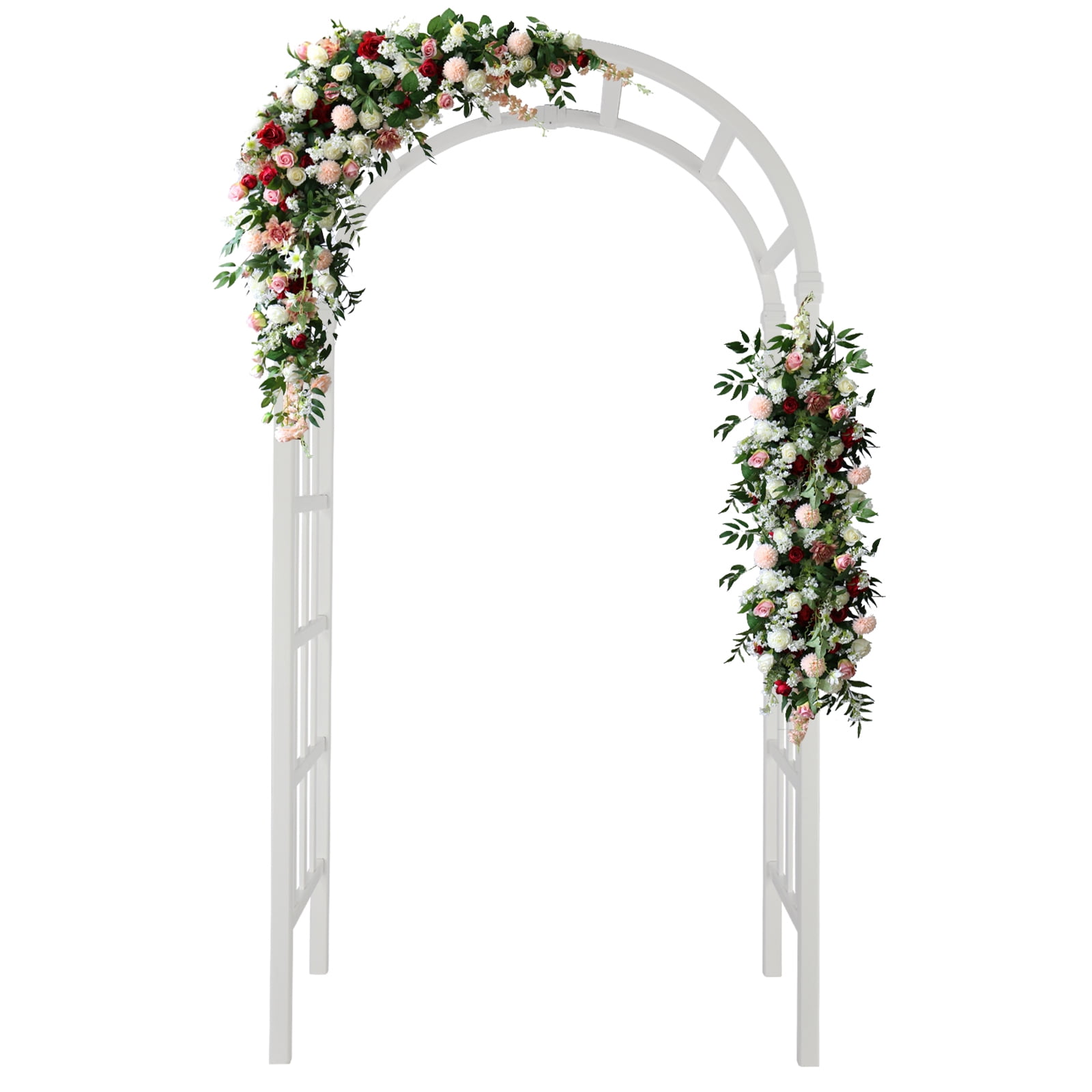 GoDecor 86'' Vinyl Garden Arbor Arch PVC Arch for Wedding Party,Climbing Plant