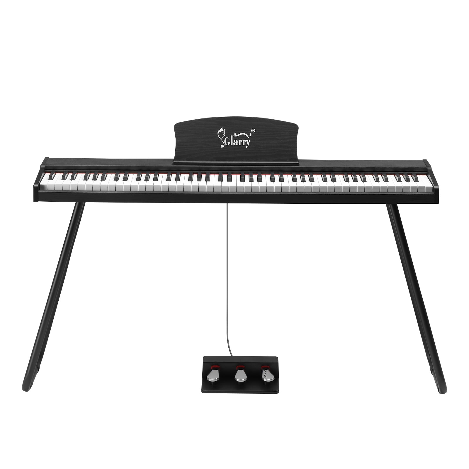 GoDecor 88-Key Semi-Weighted Digital Piano for Beginners w/ Triple Pedal, Walnut