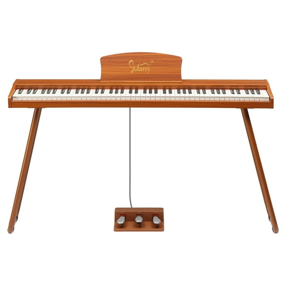 GoDecor 88-Key Semi-Weighted Digital Piano for Beginners w/ Triple Pedal, Walnut