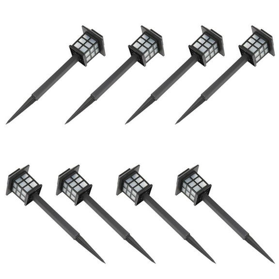 GoDecor 8PCS LED Design Path Light Solar Powered in Black